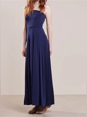 Polo Ralph Lauren Navy Strapless Convertible Maxi Skirt Dress Size M